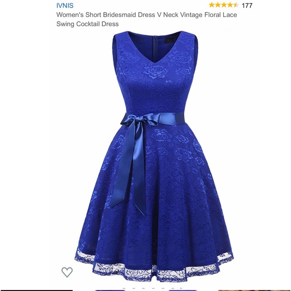 Cute Royal Blue Floral Lace Cocktail Dress | Color: Blue | Size: S | Anastasiajanel's Closet